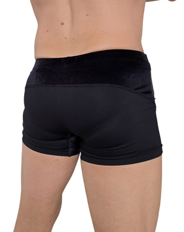 Nero Lux Shorts Pole Dance Uomo – Edizione Lusso in Velluto con Opzione Swarovski