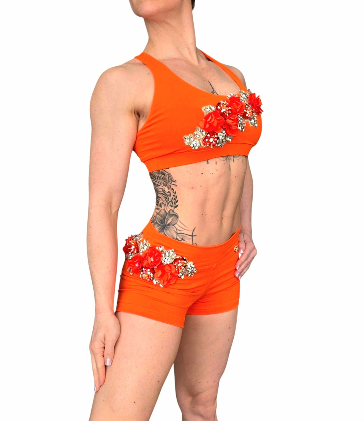 Costume da Gara di Pole Dance con Fiori