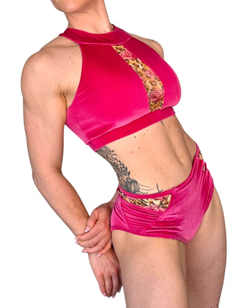 Diana Premium Raspberry Velvet Pole Dance Set