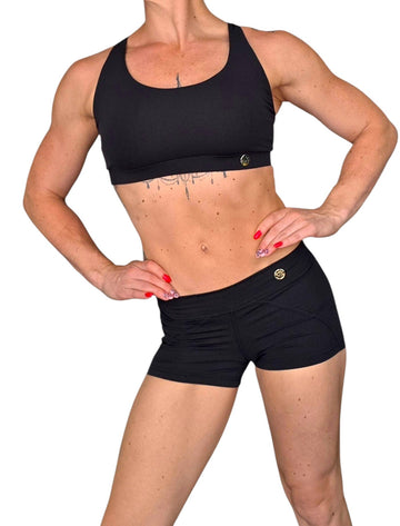 Set Nero Fatima per Pole Dance e Sport – Comfort Premium e Modellamento Femminile per l’Allenamento