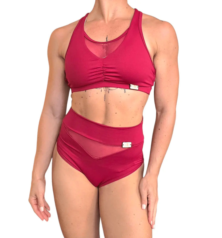 Completo Rúbia – pantaloncini ad vita alta